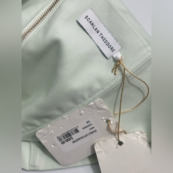 NWT SCANLAN THEODORE Light Green Bustier Crop Cropped Tube Top 10 MSRP $300 - Picture 7 of 9
